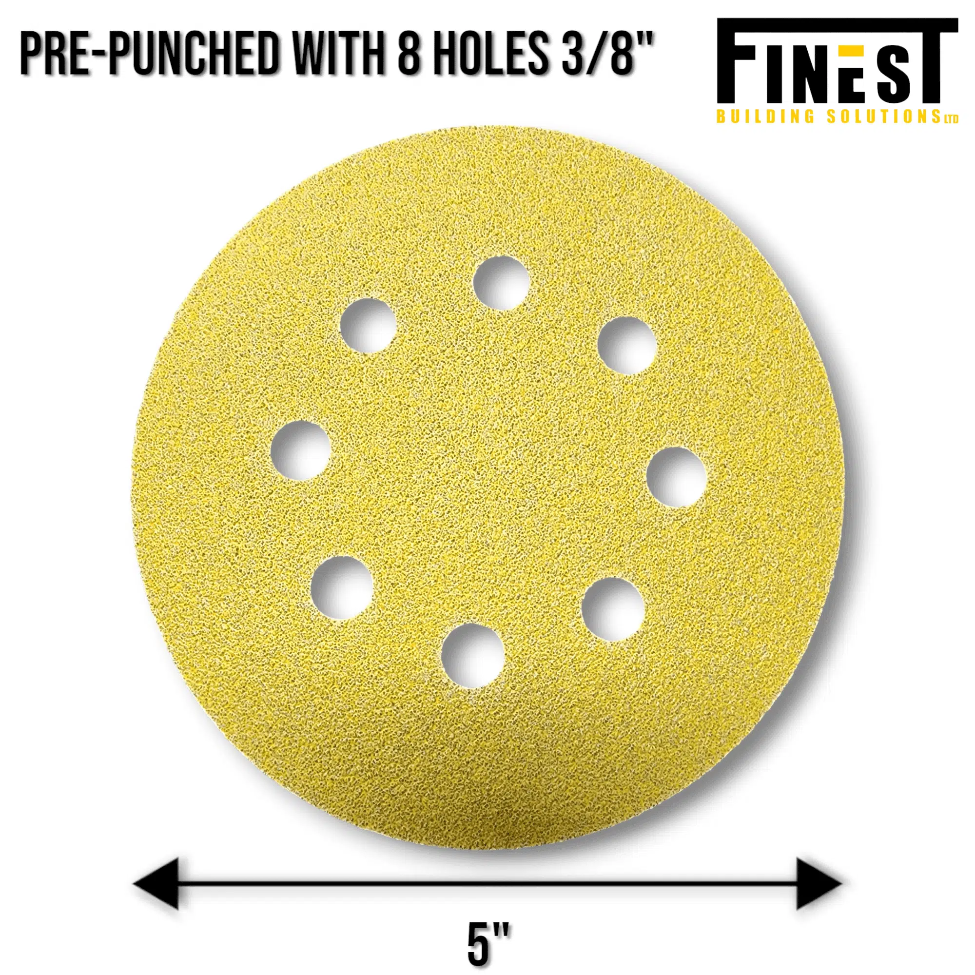 5'' Sandpaper Disc-8 hole Pack of (10) - Concrete Finishing - Image 4
